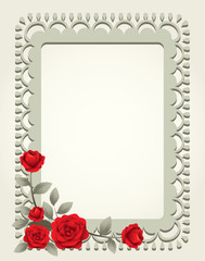 Roses Vintage Square-Shaped Frame, Border