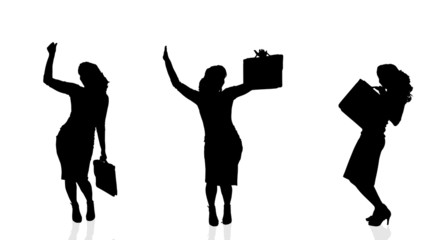 Vector silhouette  of businesswoman.