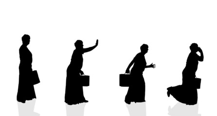 Vector silhouette  of businesswoman.