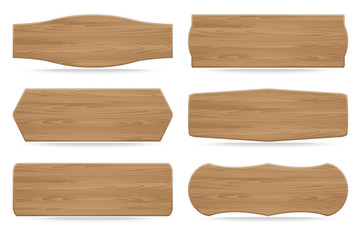 Set of 6 shapes wooden sign boards