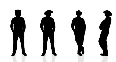 Vector silhouette  of man.