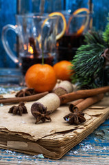 mulled wine and tangerines