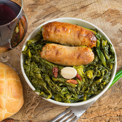 broccoli and sausages