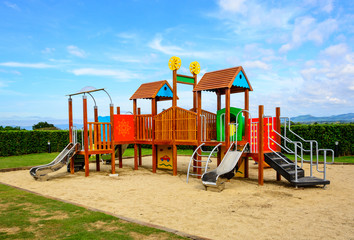 Playground with blue sky
