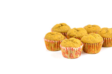Muffins on white background