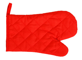 Red heat protective mitten