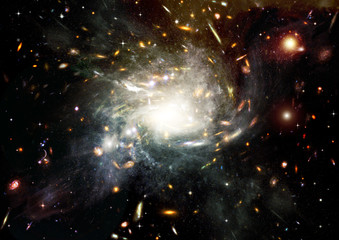 Stars of a planet and galaxy in a free space © marusja2