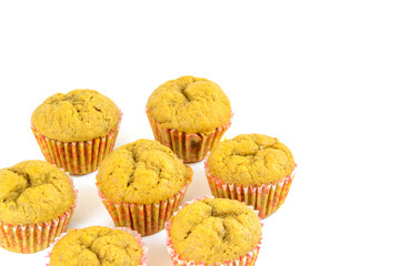 muffins on white background