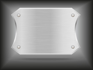Vector metal steel plate with screws