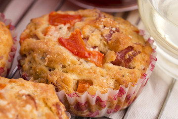 Fresh pizza muffin as a snack