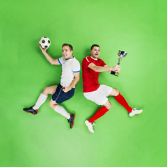 Celebrating football players