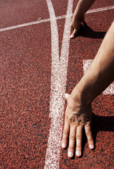 Hands on starting line