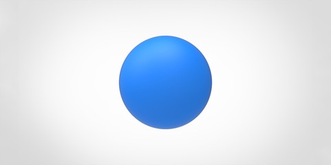 Blue azzure glossy ball sphere isolated on white background
