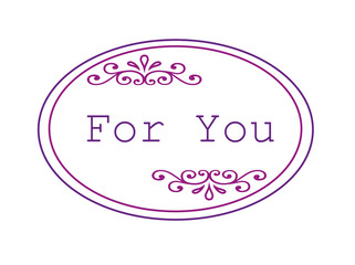 Holiday Greetings Card. Label For you isolated on white