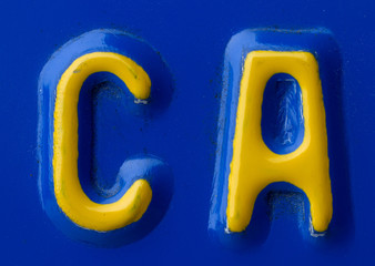 The CA letters - Part of a California License Plate