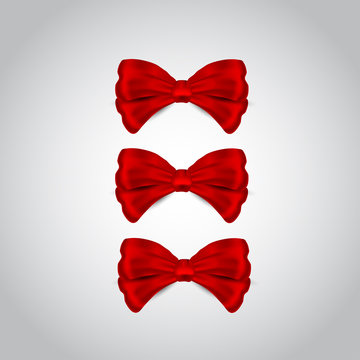 Nice red bow on the grey background