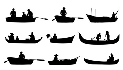 Fototapeta premium on boat silhouettes
