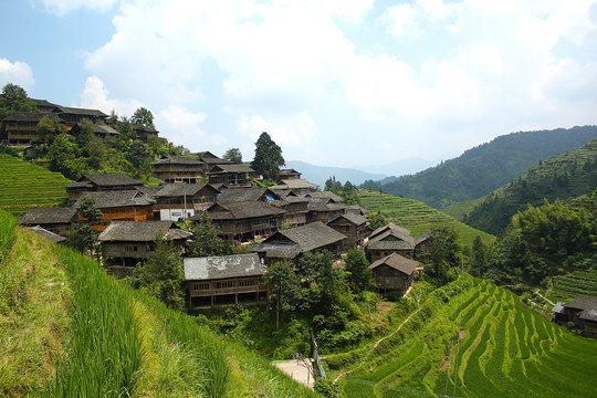 Fototapeta Longji rice fields, Dragon Hill. Ping'an, China