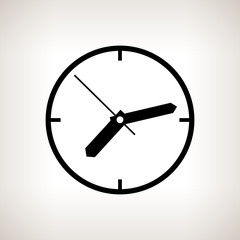 Silhouette watch on a light background, vector illustration