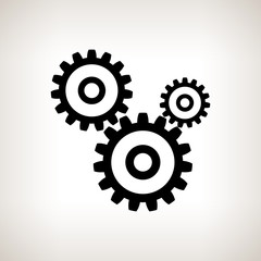 Silhouette gears on a light background , vector illustration