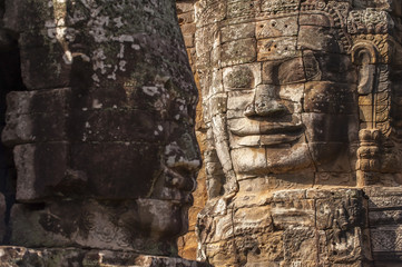 Ancient stone face of Bayon temple