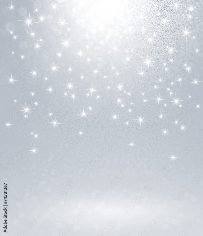 Wall mural starlight silver background