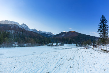 Strazyska valley in snowy Tatra mountains, Poland