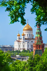 Fototapeta na wymiar Cathedral of Christ the Savior view from Kremlin