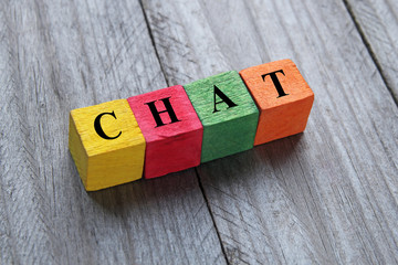 concept of chat word on wooden cubes