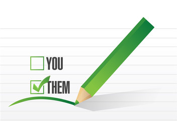 them checkmark selection illustration