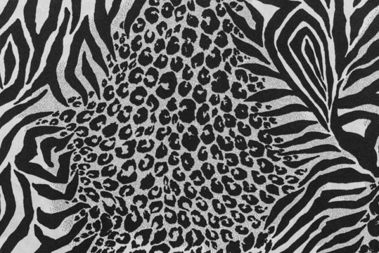 texture of print fabric striped leopard and zebra