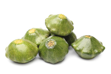Green pattypan squashes