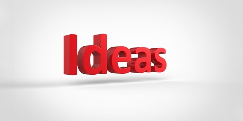 Ideas 3D red text Illustration word Render