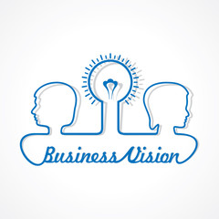 Business concept - people with bulb stock vector