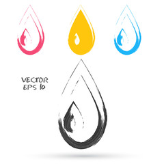 Vector sketch style of drop icons.
