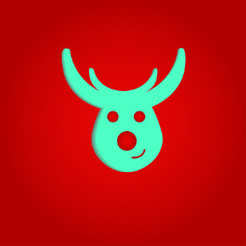 Nice deer  on the red background