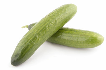 two isolated cucumbers