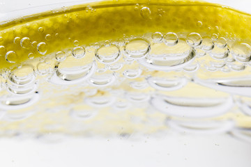 Yellow Lemon in Soda water Closeup shot