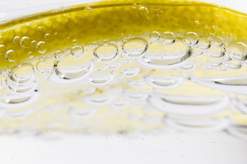 Yellow Lemon in Soda water Closeup shot