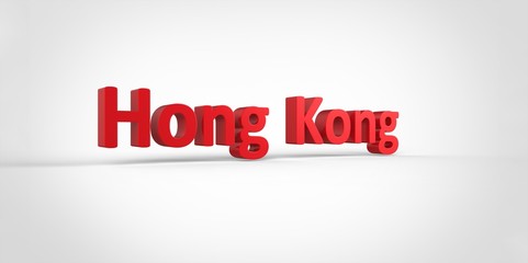 Hong Kong 3D text Illustration of city name