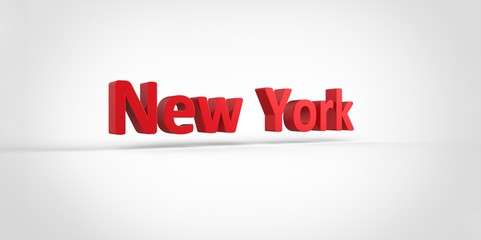 New York 3D text Illustration of City Name