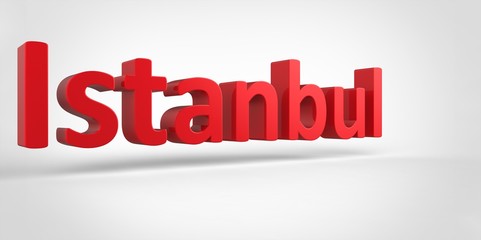 Istanbul 3D text Illustration of City Name