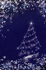 Christmas tree in the night sky background