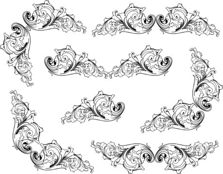 Retro old-fashioned elegance vector patterns