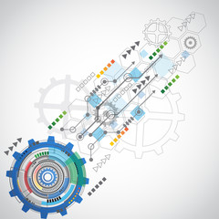 Abstract technology background with technological elements