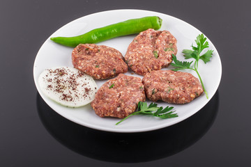 Raw Meat, Meatball , Burger