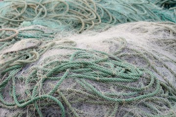 ship trawl drying on the dock