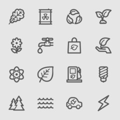 Green ecology web icons set