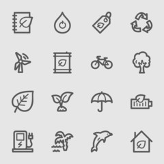 Green ecology web icons set