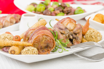 Roasted Quail - Quail roasted with all trimmings.